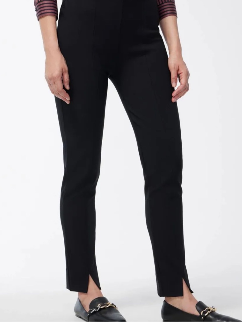 💕❤️❤️‍🔥 chico's bi stretch front seam slit ankle pants 12